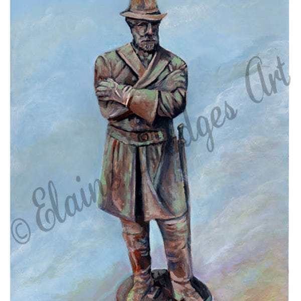 General Robert E. Lee New Orleans Monument, Statue Art Print from Original Artwork