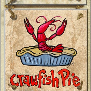 New Orleans, Louisiana Jambalaya, Crawfish Pie, Filet Gumbo Tile Set made from Original Artwork