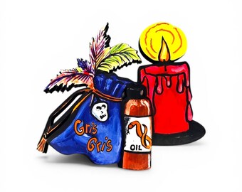 New Orleans Gris Gris Magnet made from Original Artwork