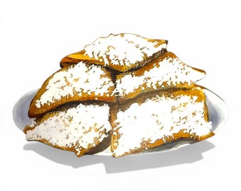 New Orleans Louisiana Plate of Beignets Magnet made from Original Art
