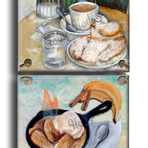 Tile Set, New Orleans Louisiana Desserts Cuisine  from Original Art