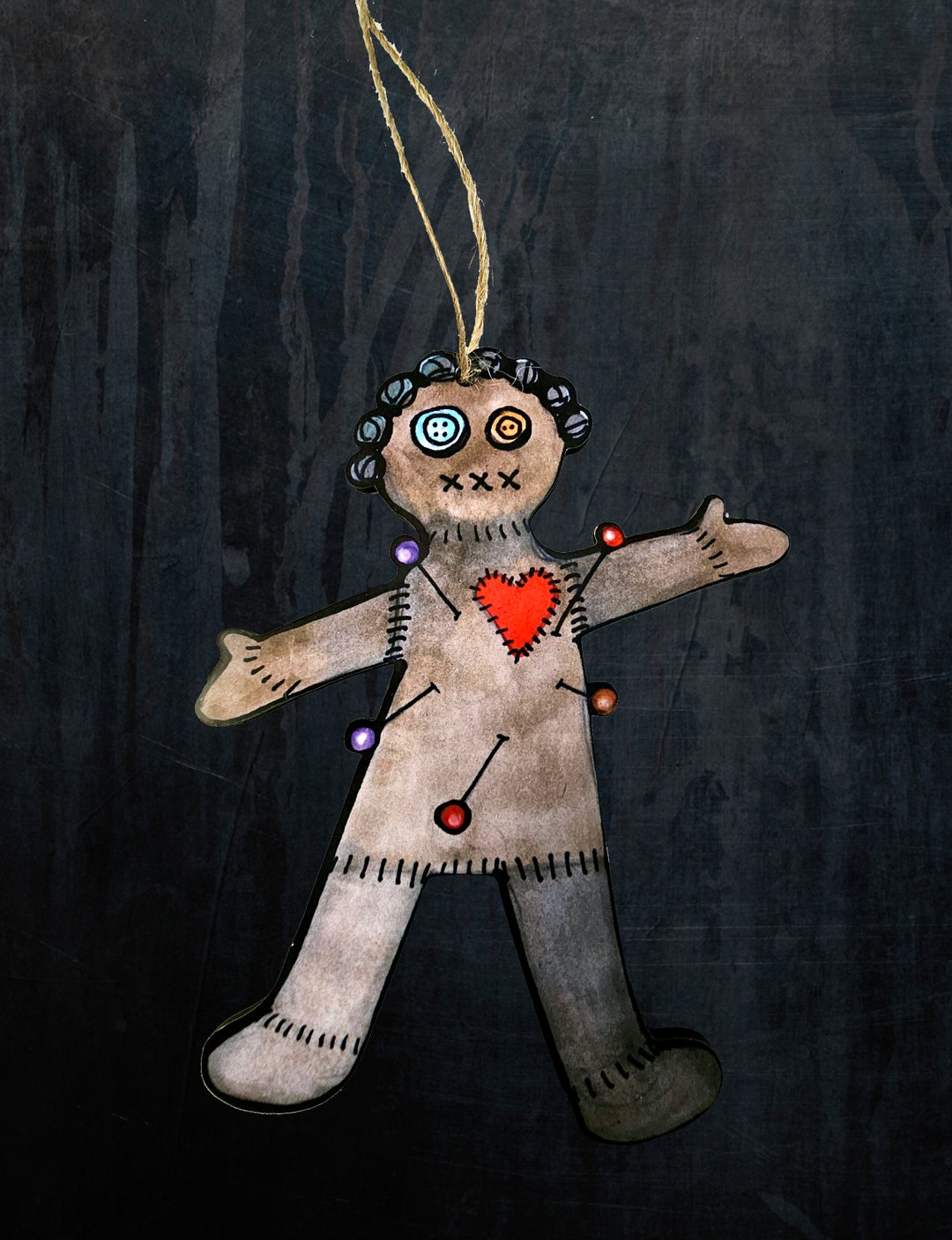 New Orleans Louisiana Voodoo Doll Ornament Made From Original Artwork