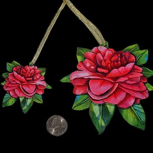 Louisiana Camellia Flower, made from Original Artwork, Double Sided image 1