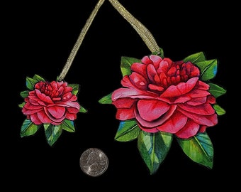 Louisiana Camellia Flower, made from Original Artwork, Double Sided