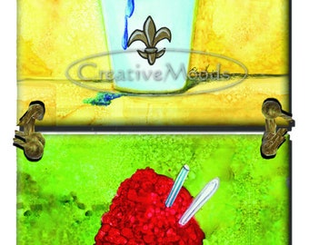 Sneeuwbal, Sneeuwcone Tegelset gemaakt van Originele Kunstwerken, met New Orleans Fleur de Lis, Snoball