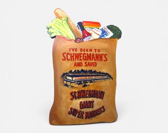 New Orleans Louisiana Iconic Schwegmann Grocery Bag Magnet made from Original Art