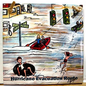 Hurricane Evacuation Route Decorative Tile