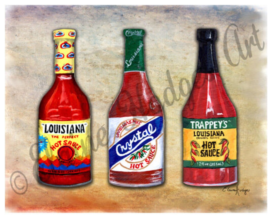 Hot Sauce Trio Art Print From Original Artwork Etsy