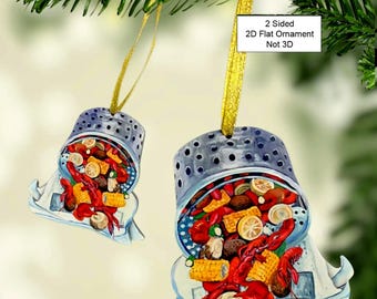 Hot Crawfish Ornament made from Original Artwork, Double Sided