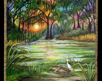 Colorful Bayou Canvas Magnet