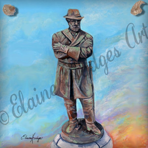 General Robert E Lee New Orleans Monument Original Art on Ceramic Tile