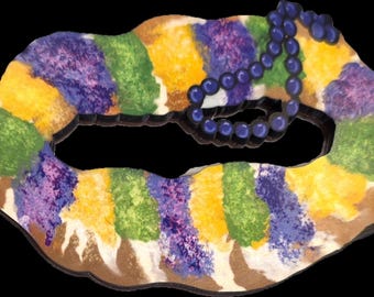 New Orleans Louisiana King Cake Magnet made from Original Art