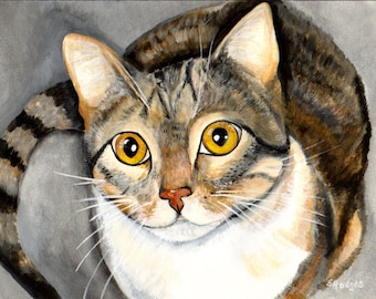Tabby Cat Print from Original Painting