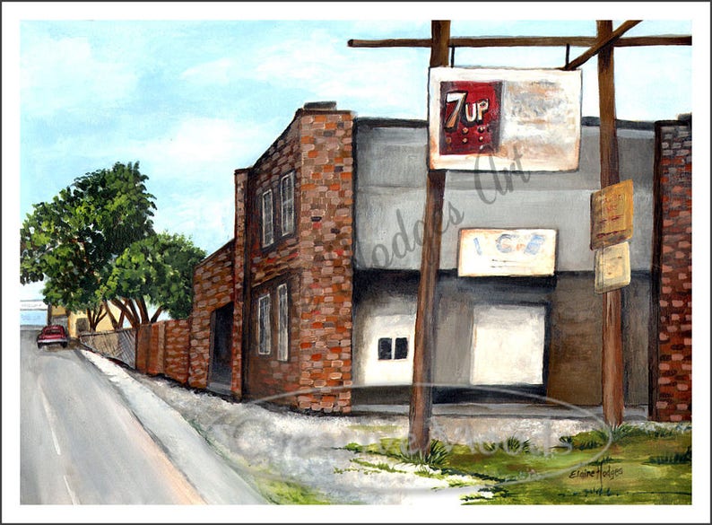 Old Vintage Ice House Art Print from Original Artwork Etsy