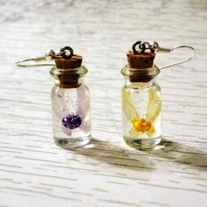 Zelda - Majoras Mask - Tatl and Tael Fairy Bottle Charm Earrings