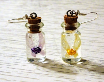 Zelda - Majoras Mask - Tatl and Tael Fairy Bottle Charm Earrings