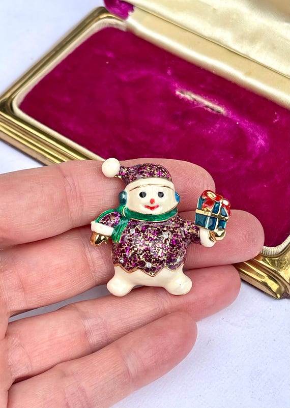 Set of 2 Vintage Christopher Radko Enamel Snowmen… - image 3