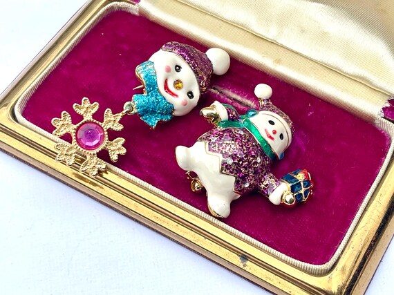 Set of 2 Vintage Christopher Radko Enamel Snowmen… - image 7
