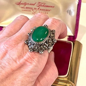 Vintage Mexican Taxco Sterling Silver Poison Ring Adjustable