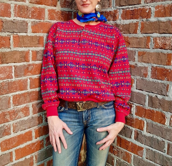 Aztec print shop sweatshirt