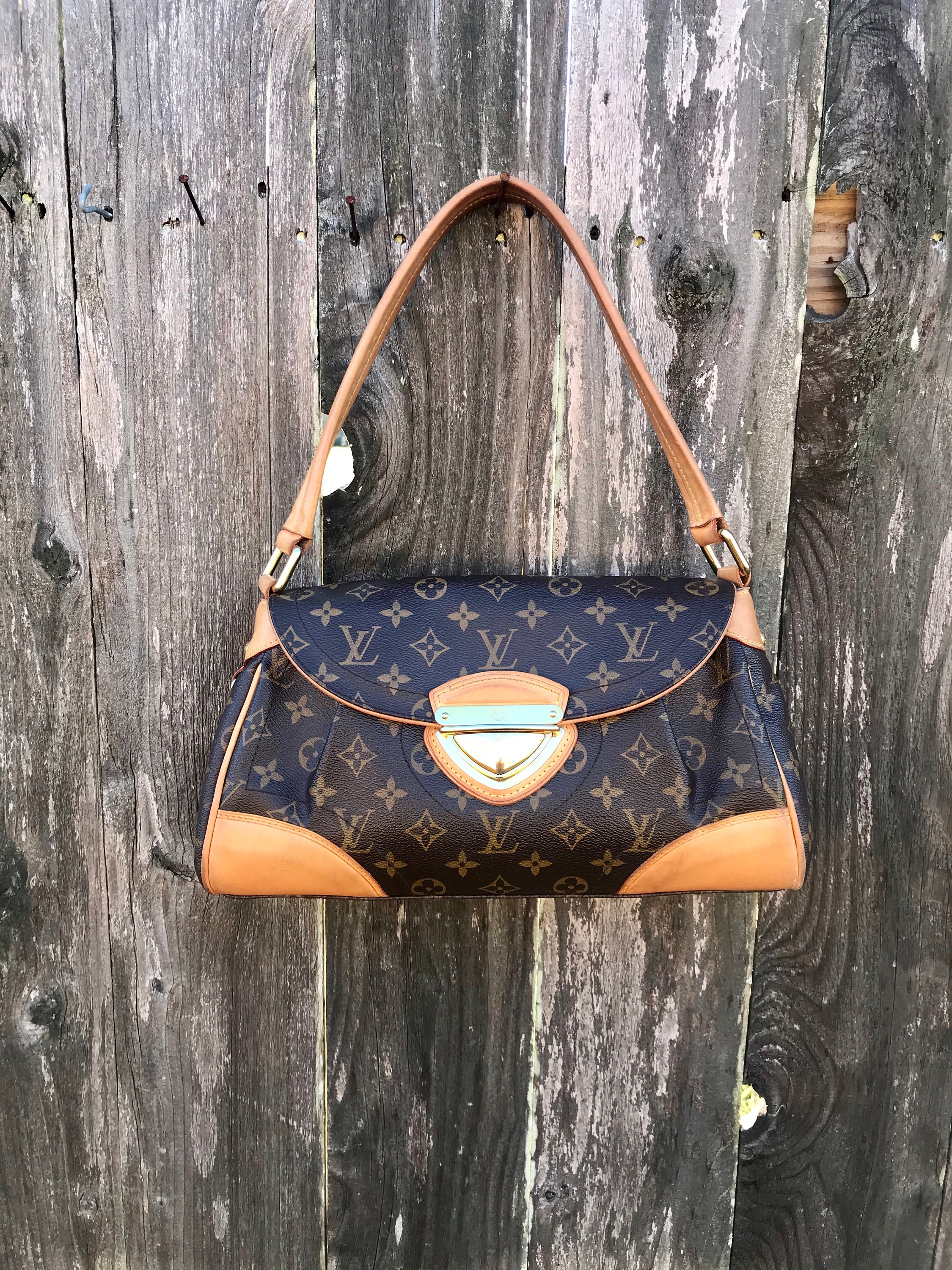 Louis+Vuitton+Beverly+Shoulder+Bag+MM+Brown+Canvas for sale online