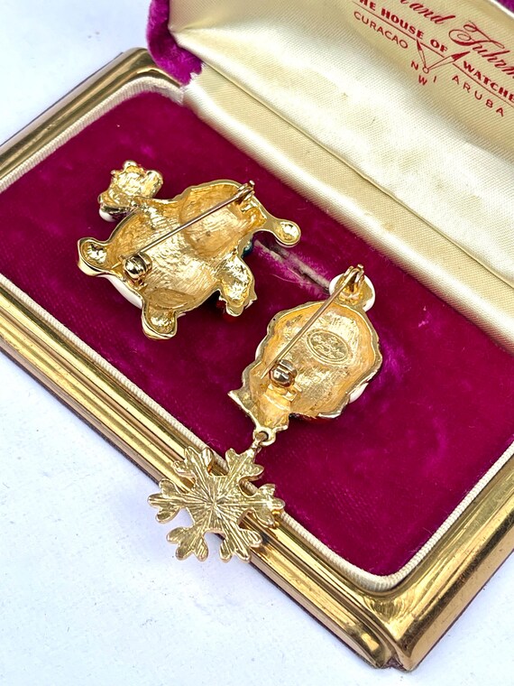 Set of 2 Vintage Christopher Radko Enamel Snowmen… - image 9