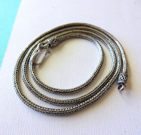 Sterling Silver 2.5mm Balinese Wheat Chain Necklac