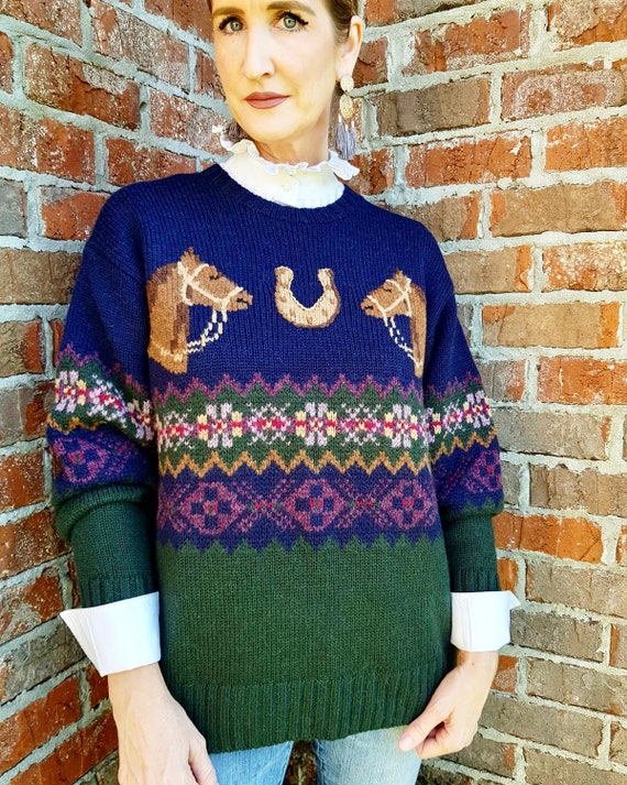 NWT Ralph Lauren Horseshoe Fair Isle Sweater in Na