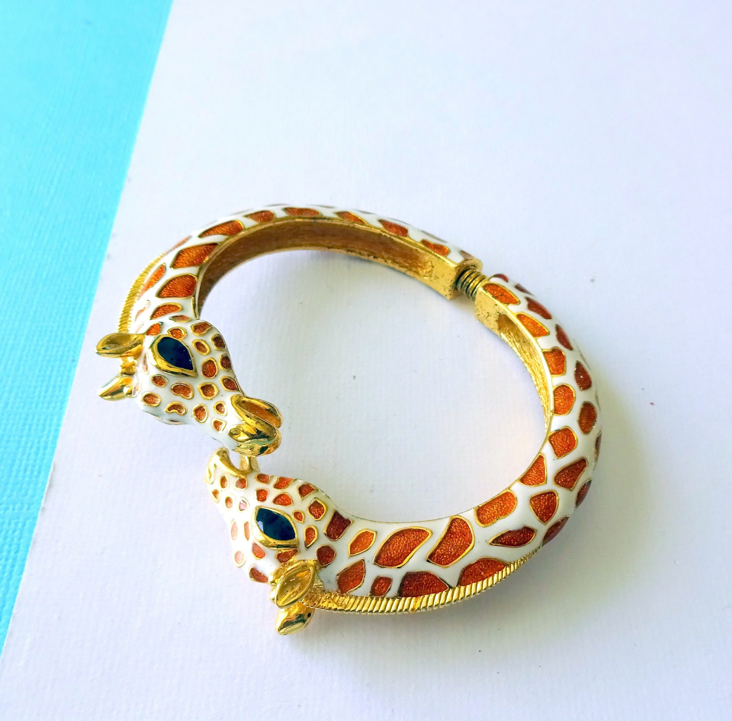 Vintage Kenneth Jay Lane Enamel Double Head Giraffe Bracelet - Etsy