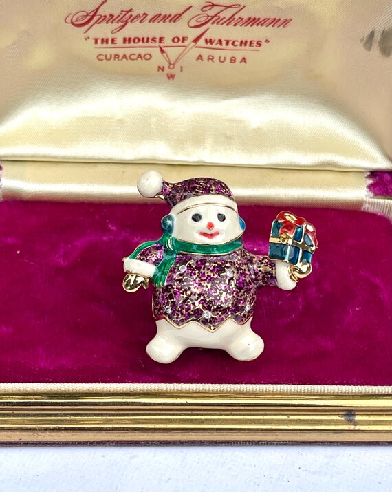 Set of 2 Vintage Christopher Radko Enamel Snowmen… - image 4