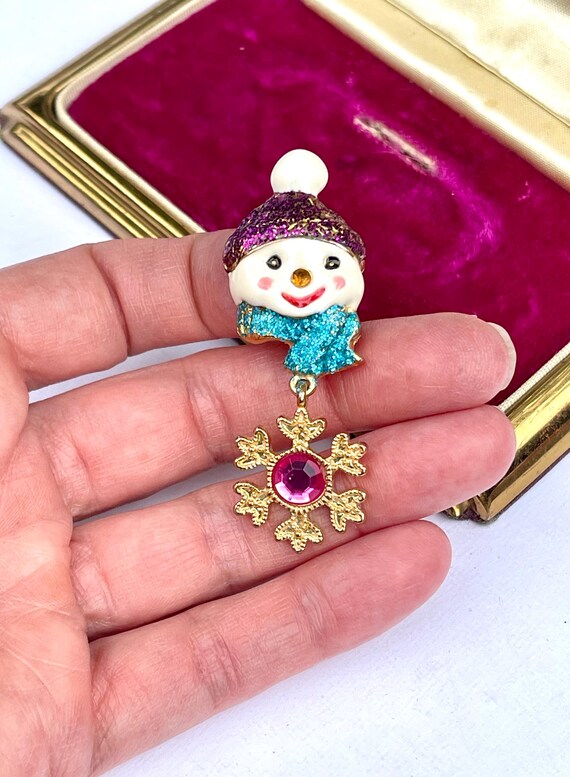 Set of 2 Vintage Christopher Radko Enamel Snowmen… - image 2