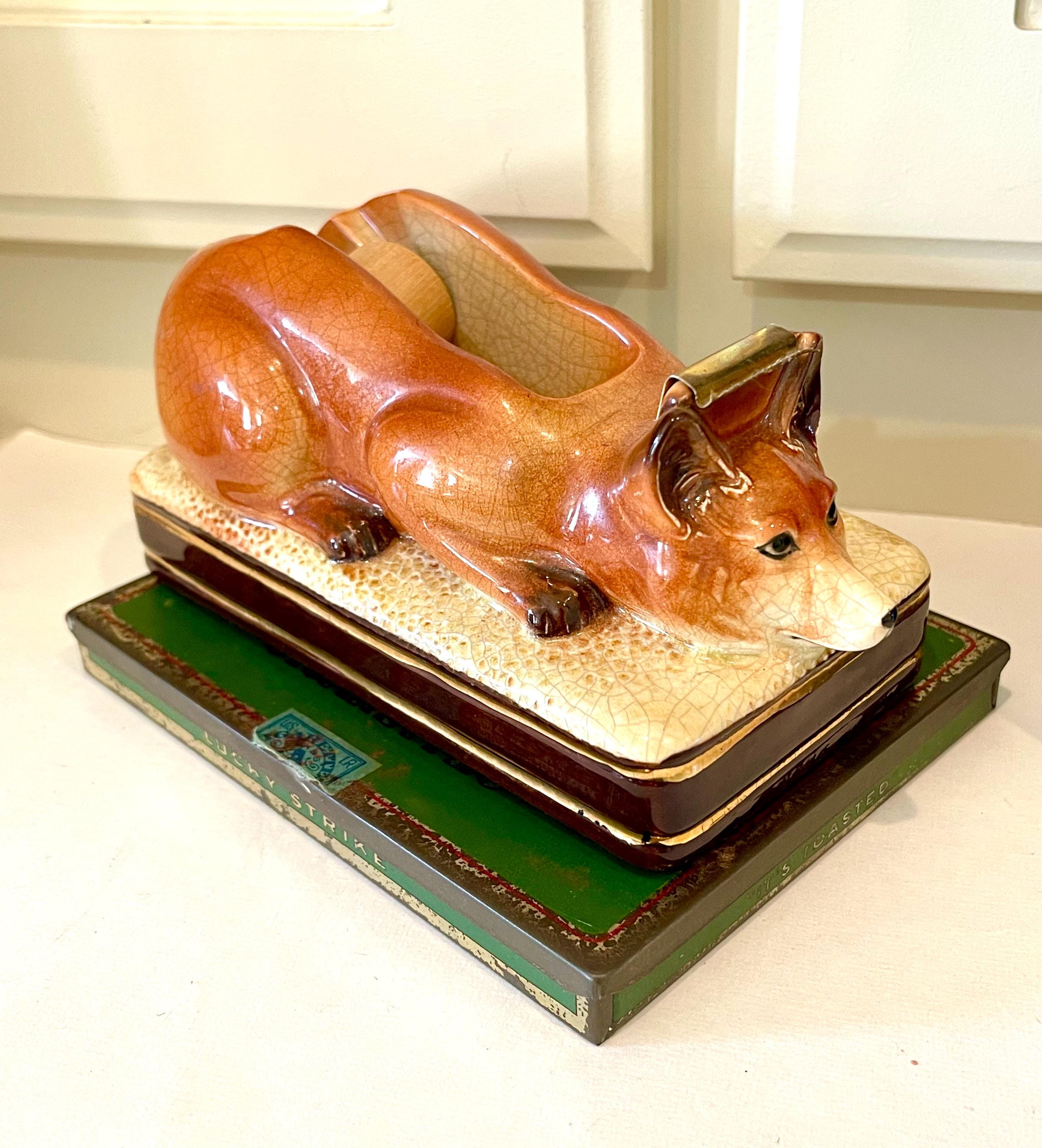 Vintage Takahashi Ceramic Red Fox Tape Dispenser Made in Japan - Etsy