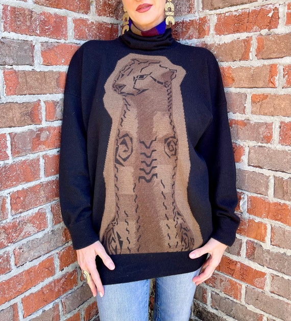 Vintage 1980’s KRIZIA MAGLIA Cheetah Intarsia Cowl