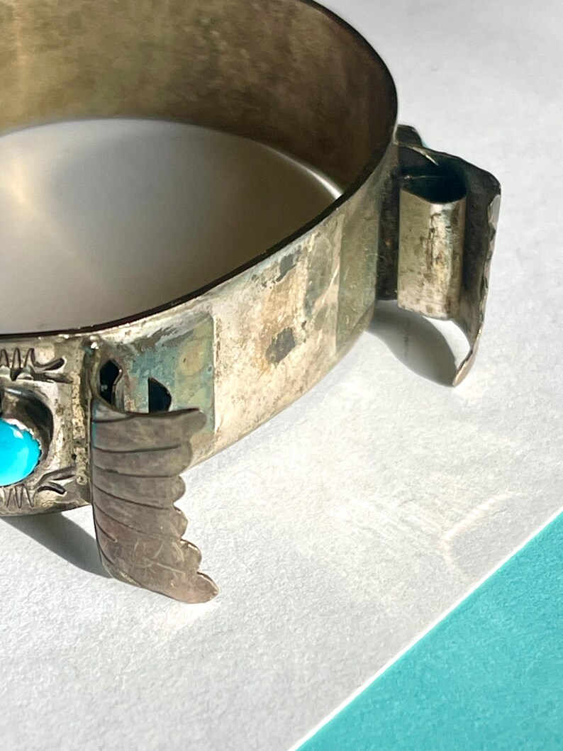 Vintage Navajo Sterling & Turquoise Watch Cuff - Etsy