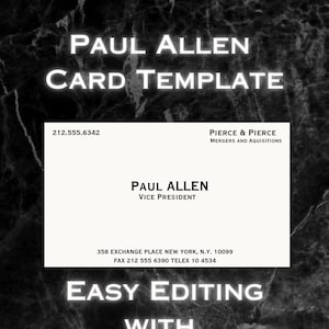 Canva Vorlage | Paul Allen Visitenkarte Stil | Amerikanischer Psycho