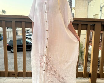 Carina Ricci Linen White Dress - Etsy Canada