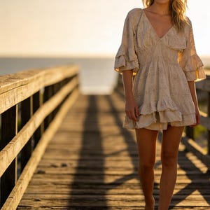 white dress with crochet Dalton Backless Crochet Maxi Dress