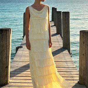 flowy dresses for italy Chiffon Floral Print Tiered Maxi Summer Dress main image 1