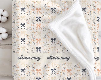 Manta envolvente floral bohemia para bebé: diseño personalizado de lazo coqueto, manta para recién nacido, esencial para la siesta, decoración de habitación infantil, regalo para baby shower