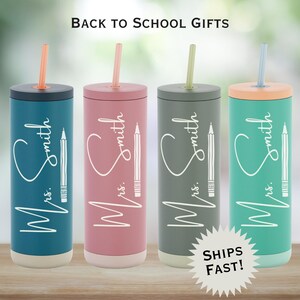 Personalized Teacher Gift Tumbler, Back-to-School Cute Sip Cup, 20oz, Custom Name Travel Mug, Teacher Appreciation Present, Coffee Lover