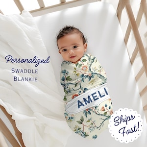 Personalized Baby Swaddle Blanket, Custom Newborn Shower Gift, Soft Infant Wrap, Personalized Baby Blanket, Nursery Decor, Unique Baby gift