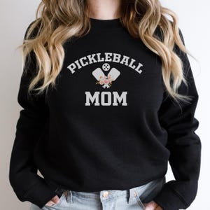 Pickleball Mom Sweatshirt: Floral Design Crewneck Jumper