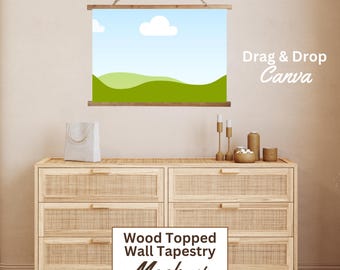 Wood Top Wall Tapestry Mock-up: Boho Bedroom Art (Printify)