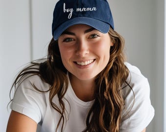 Embroidered Boy Mama Organic Cotton Baseball Cap