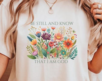 T-shirt chrétien floral bohème : t-shirt verset biblique aux couleurs confortables