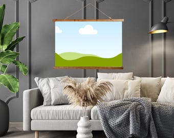 Wood Topped Tapestry Mock-up: High-Resolution Digital File for Canva