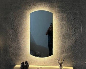 Handmade Oval LED Bathroom Mirror – Modern Wall Decor