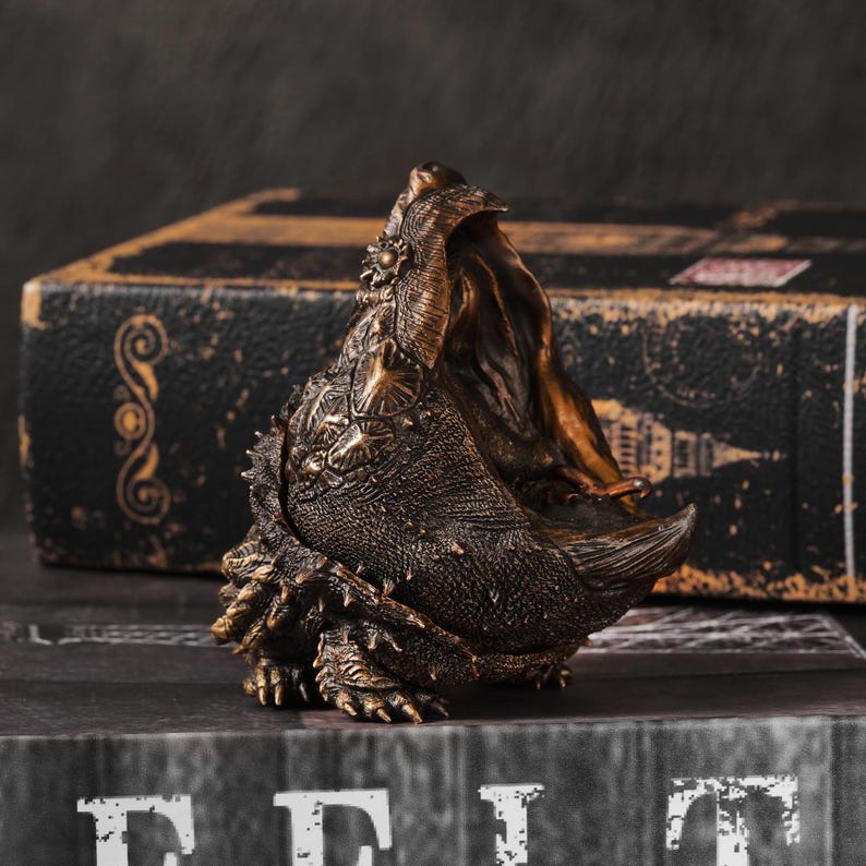 Realistic Alligator Snapping Turtle Statue, handcrafted Snapping Turtle Bronze Figurine, Turtle Sculpture Artwork, Wildlife Lover, Collectible Gifts