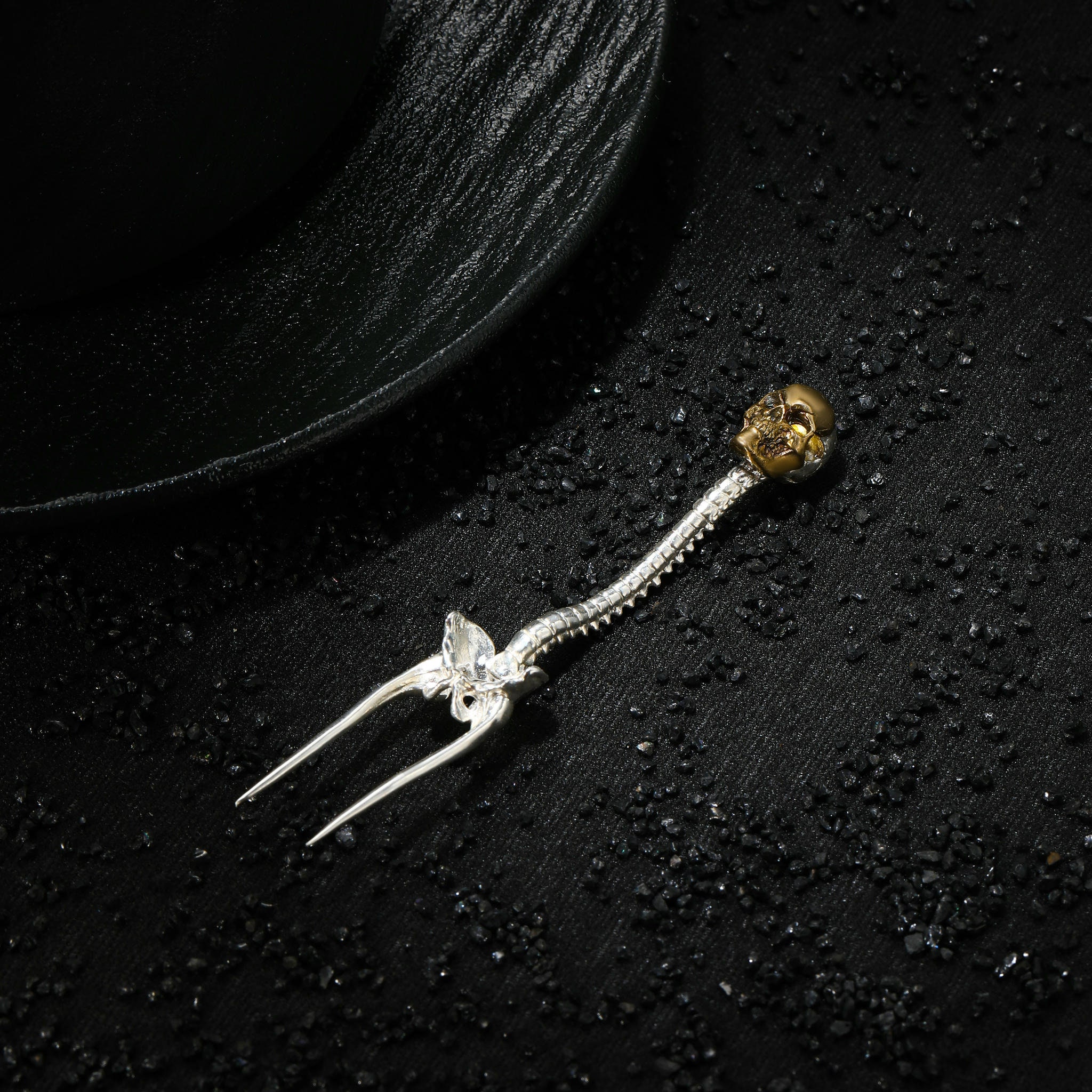 Skeleton Tableware Silver Skeleton Skull Fork, Skull Tableware, Handmade Flatware, Fruit ...