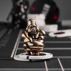 Poker Card Guard Wächter Gorilla, Poker Glücksbringer, massive Bronze Gorilla Figur, Metall Fidget Spielzeug, Miniatur Kunstwerk, Poker Zubehör